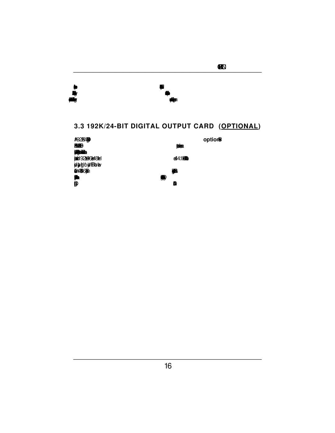 Eureka Microphone Preamplifier user manual Operation, 192K/24-BIT Digital Output Card Optional 