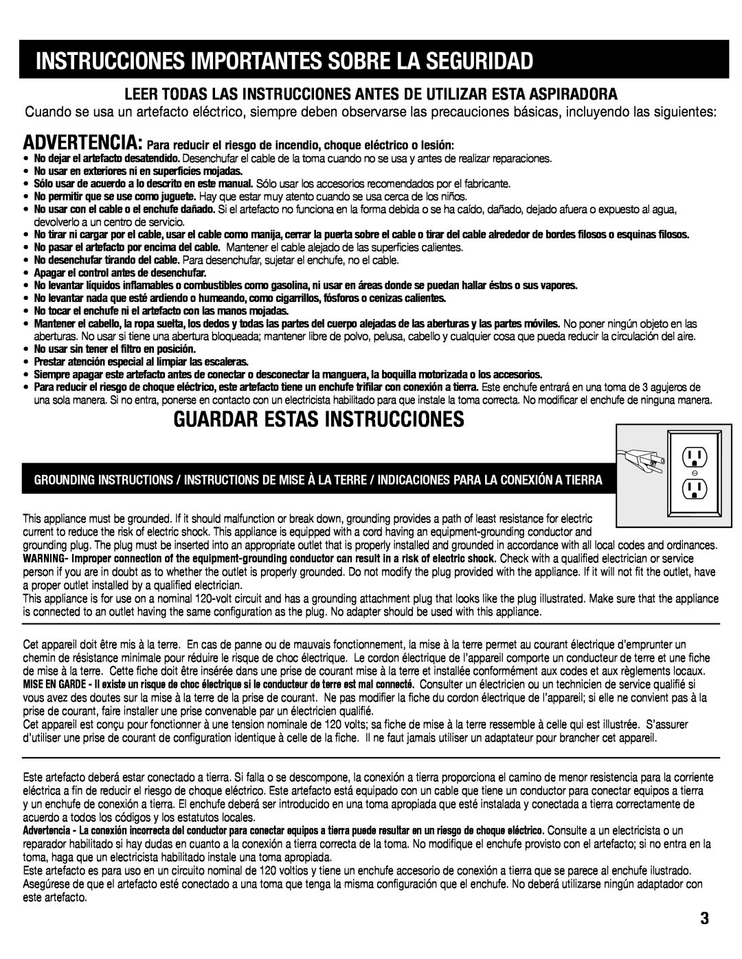 Eureka SC6610 manual Instrucciones Importantes Sobre La Seguridad, Guardar Estas Instrucciones 