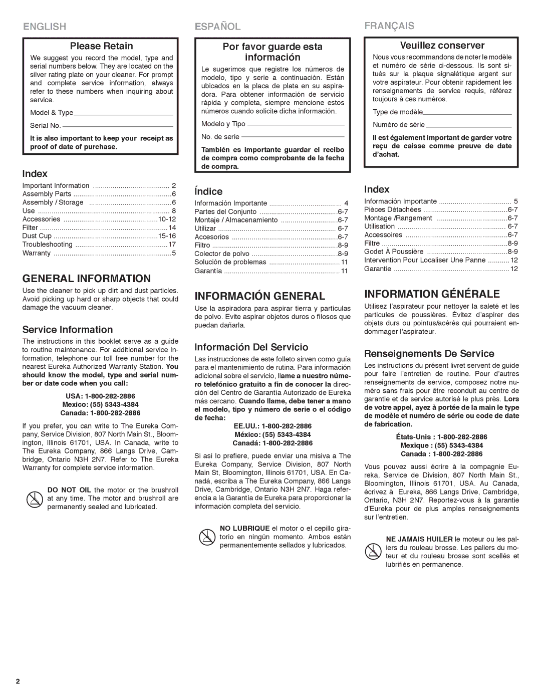 Eureka! Tents 60 manual GeneRal InfoRmatIon, InfoRmaCIón GeneRal, InfoRmatIon GénéRale 