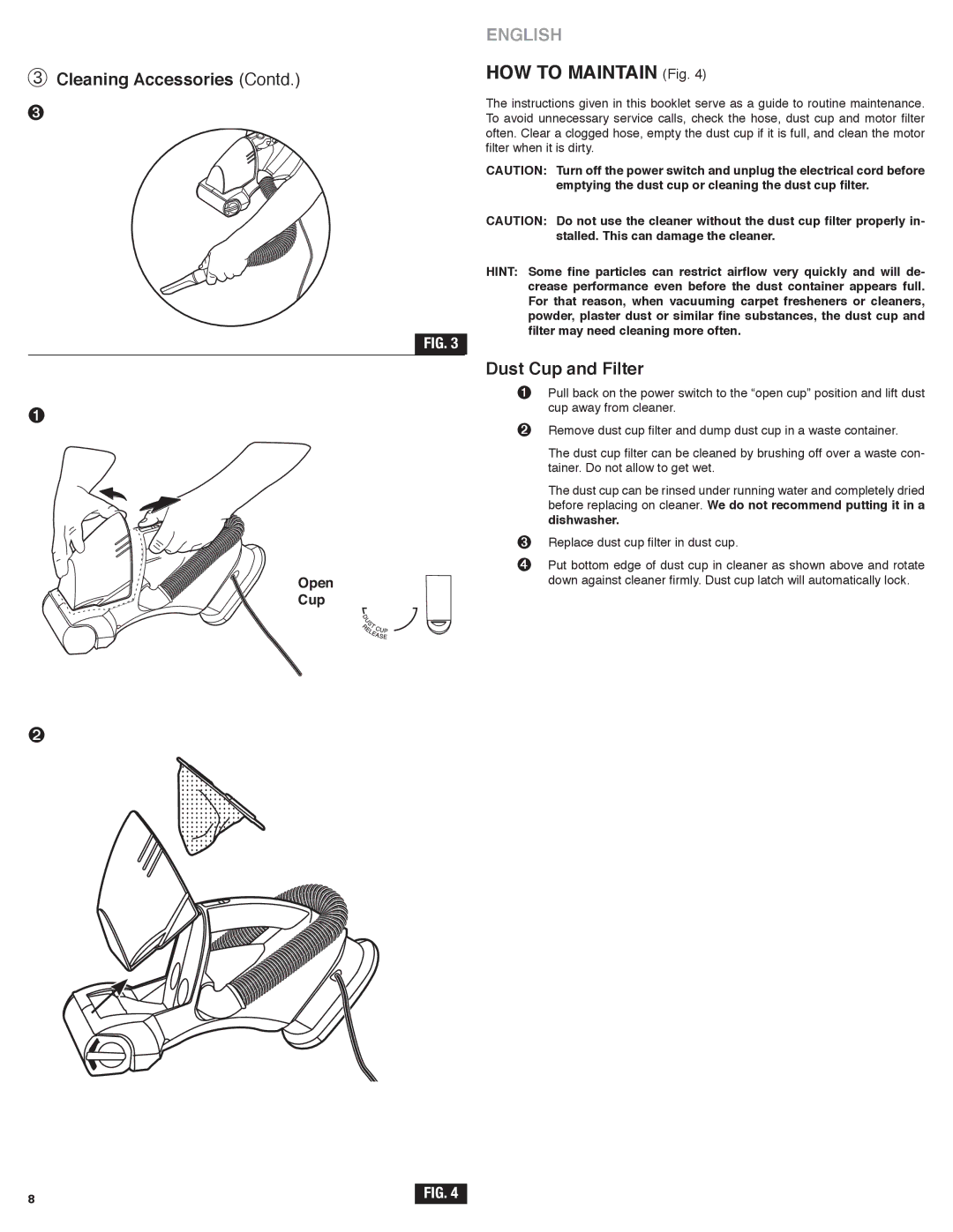 Eureka! Tents 60 manual How to maIntaIn Fig, ➂ Cleaning accessories Contd 