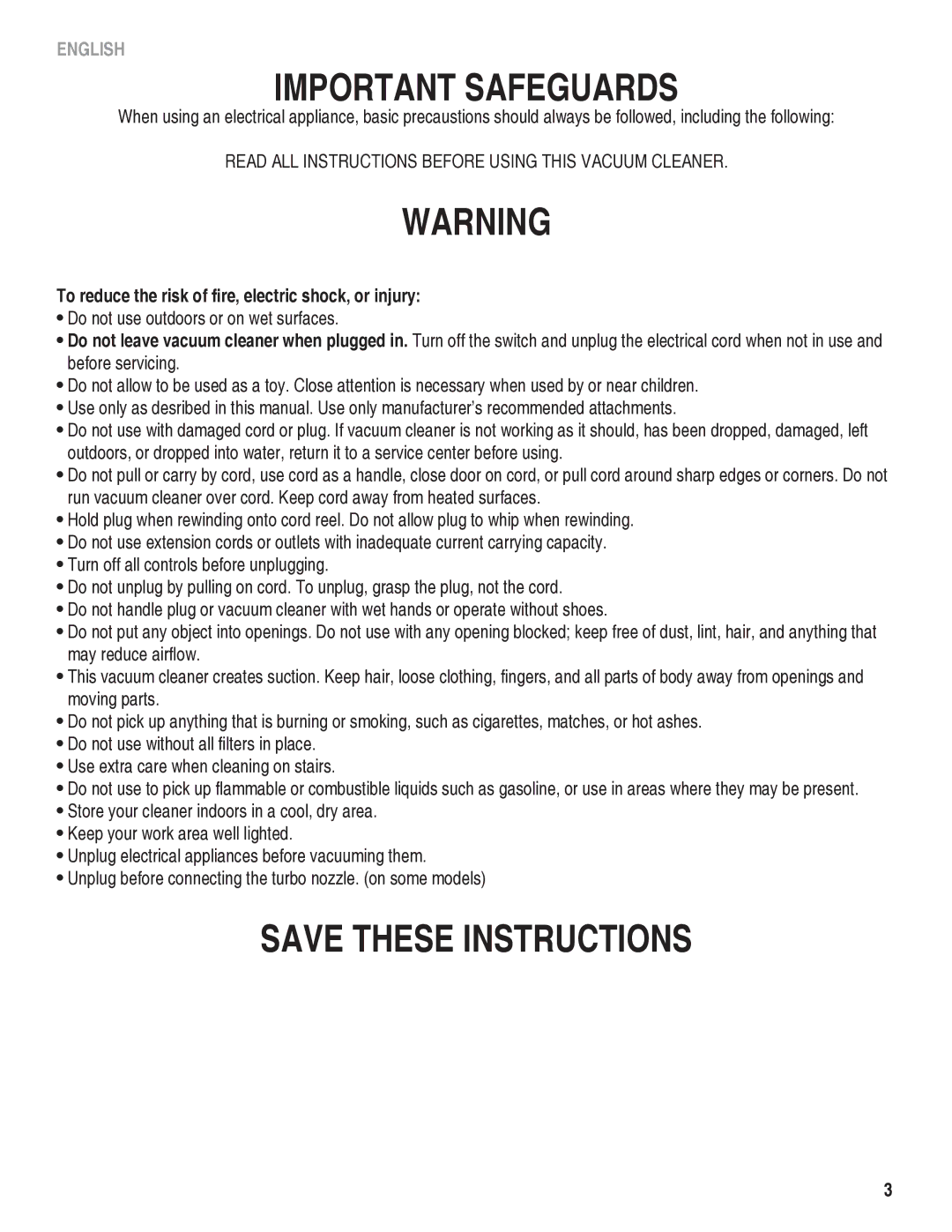 Eureka! Tents 940 manual Important Safeguards 