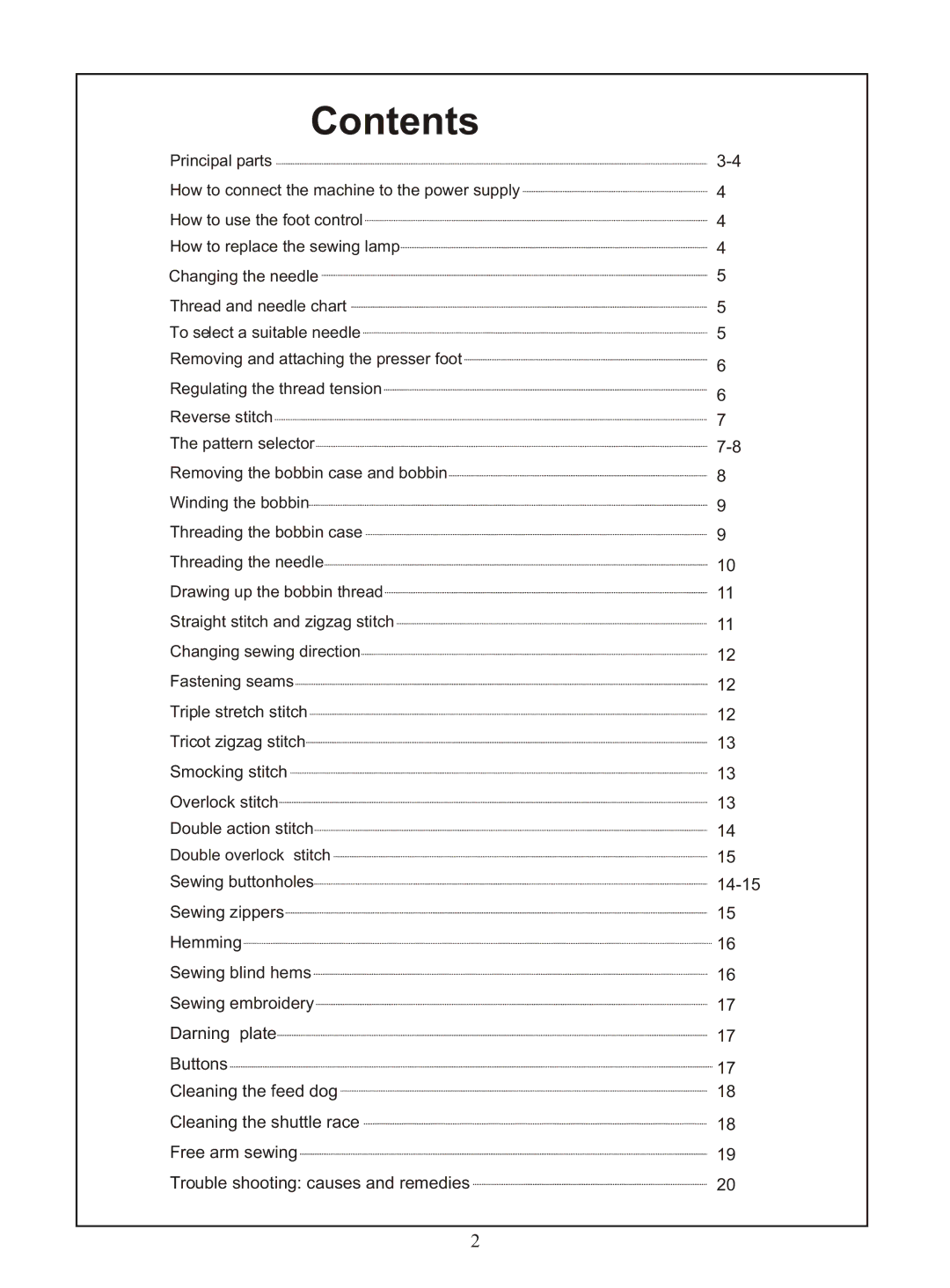 Euro-Pro 373, 374, 372, 377 instruction manual Contents 