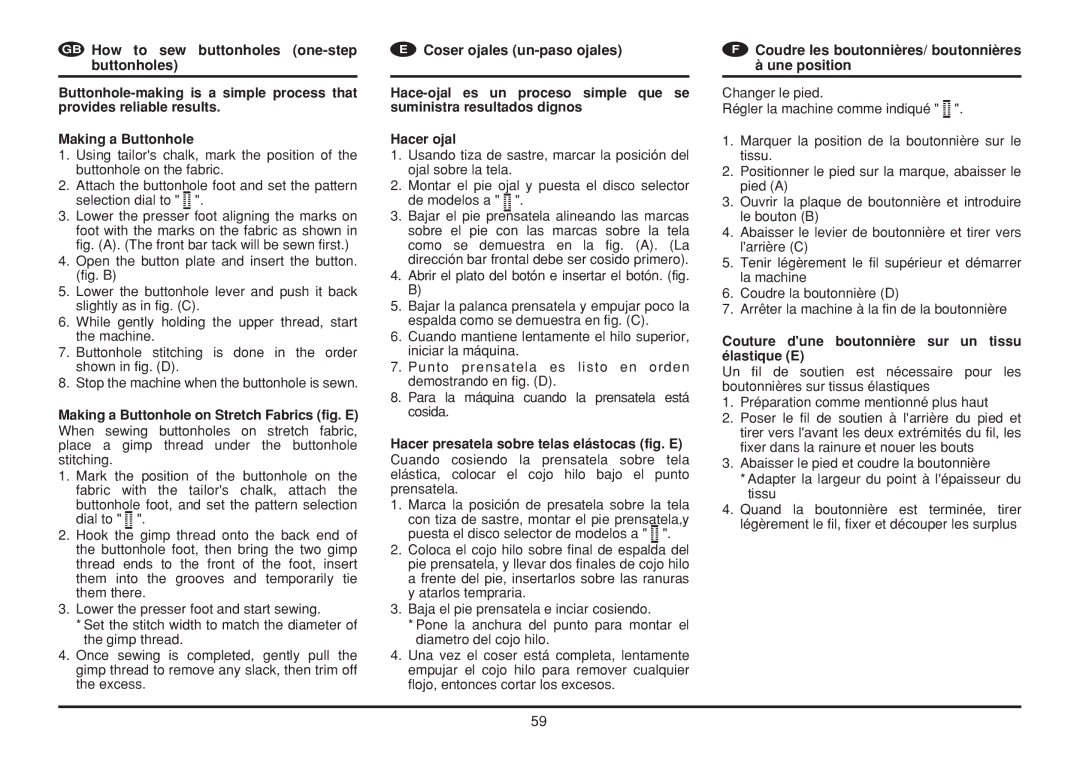 Euro-Pro 6130A LCD instruction manual #$E 