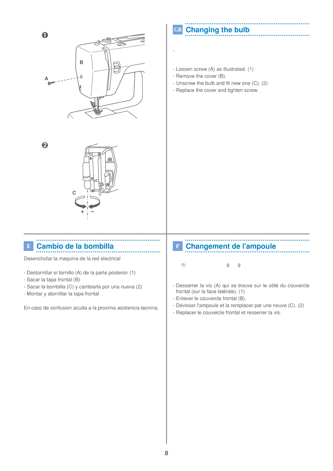 Euro-Pro 7500 instruction manual 222 