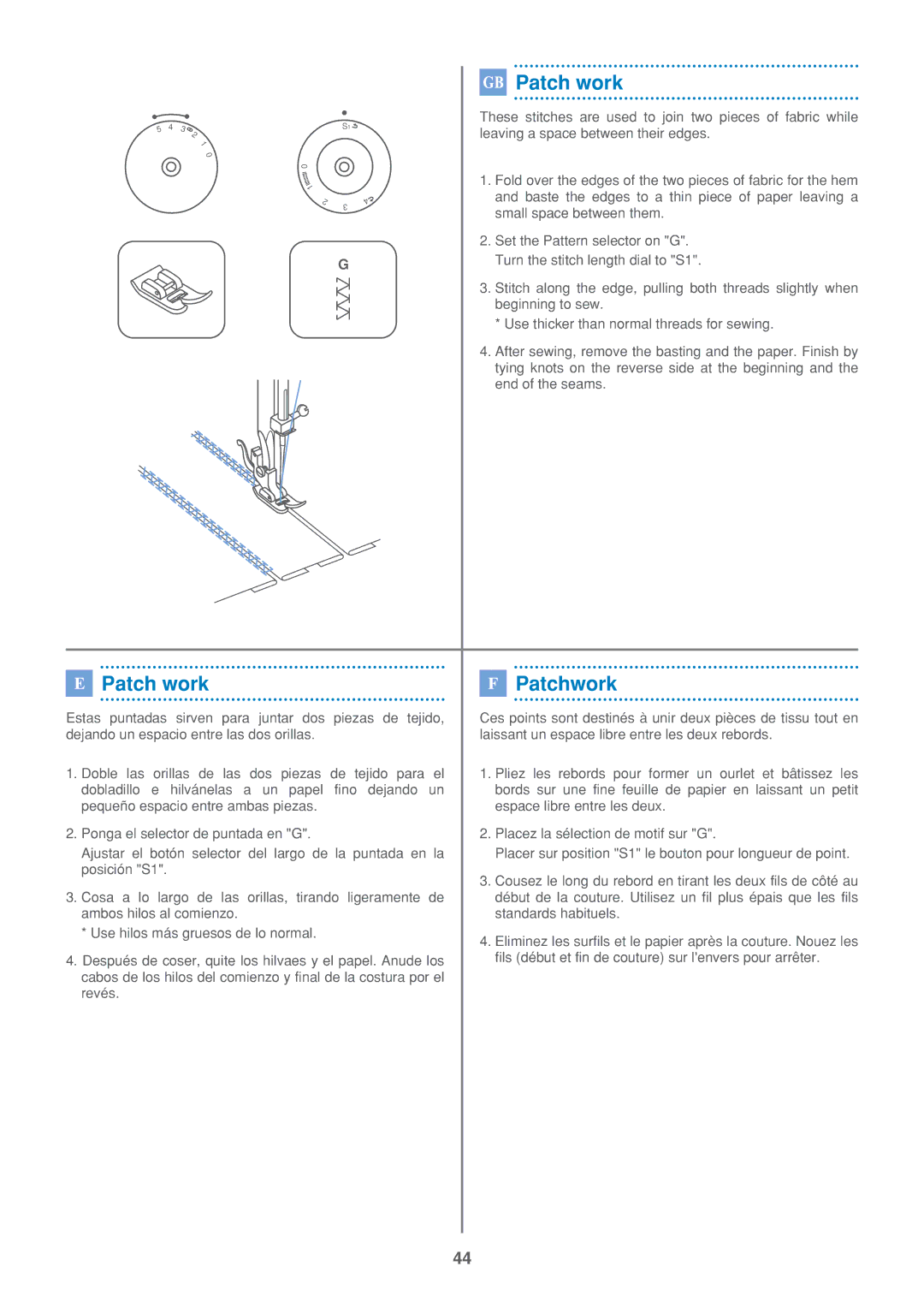 Euro-Pro 7500 instruction manual B6G6 =6-6 06-6 