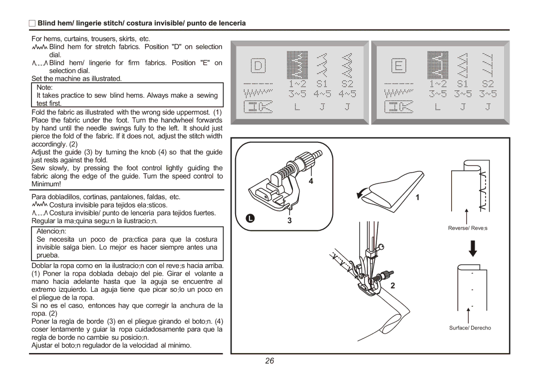 Euro-Pro 9025 instruction manual Reverse/ Reve s Surface/ Derecho 