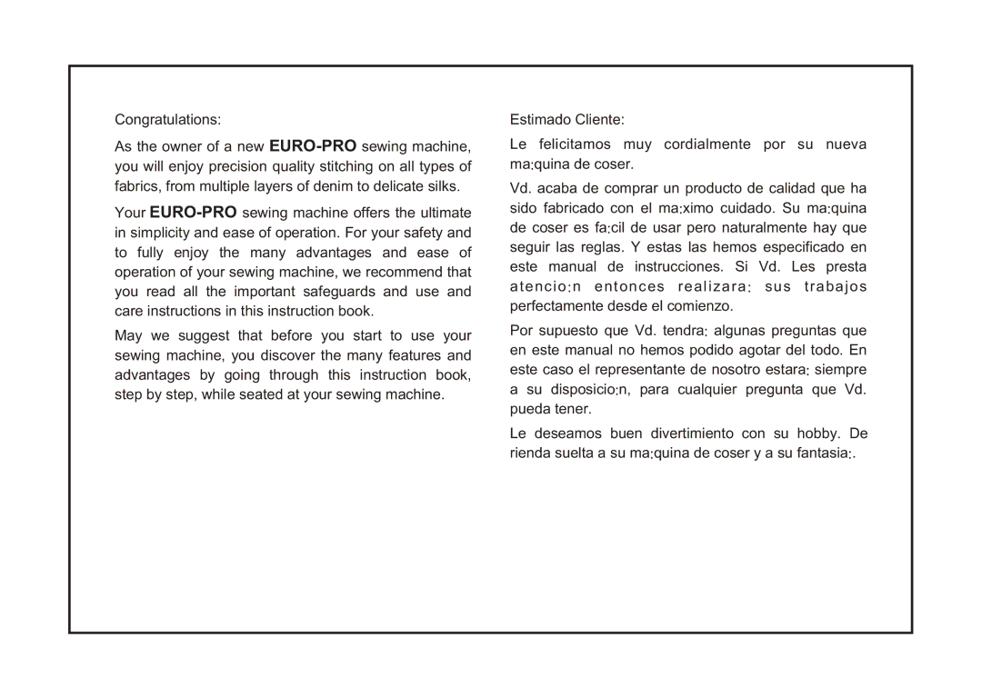 Euro-Pro 9025 instruction manual 