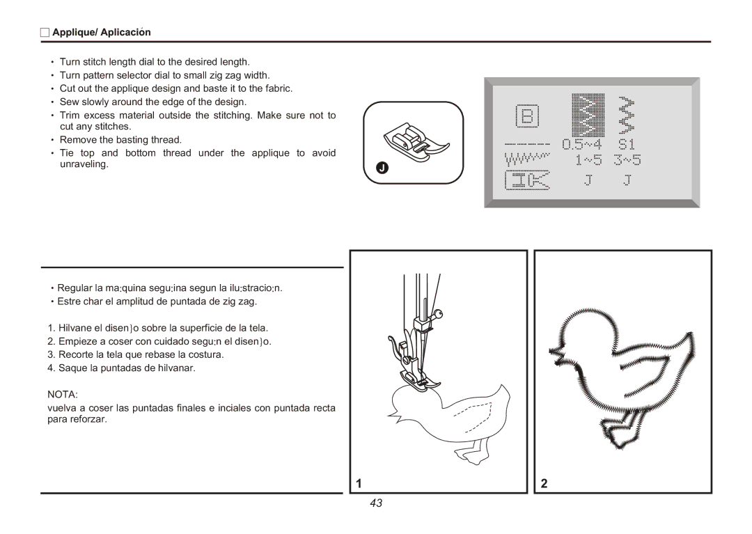 Euro-Pro 9025 instruction manual Nota 