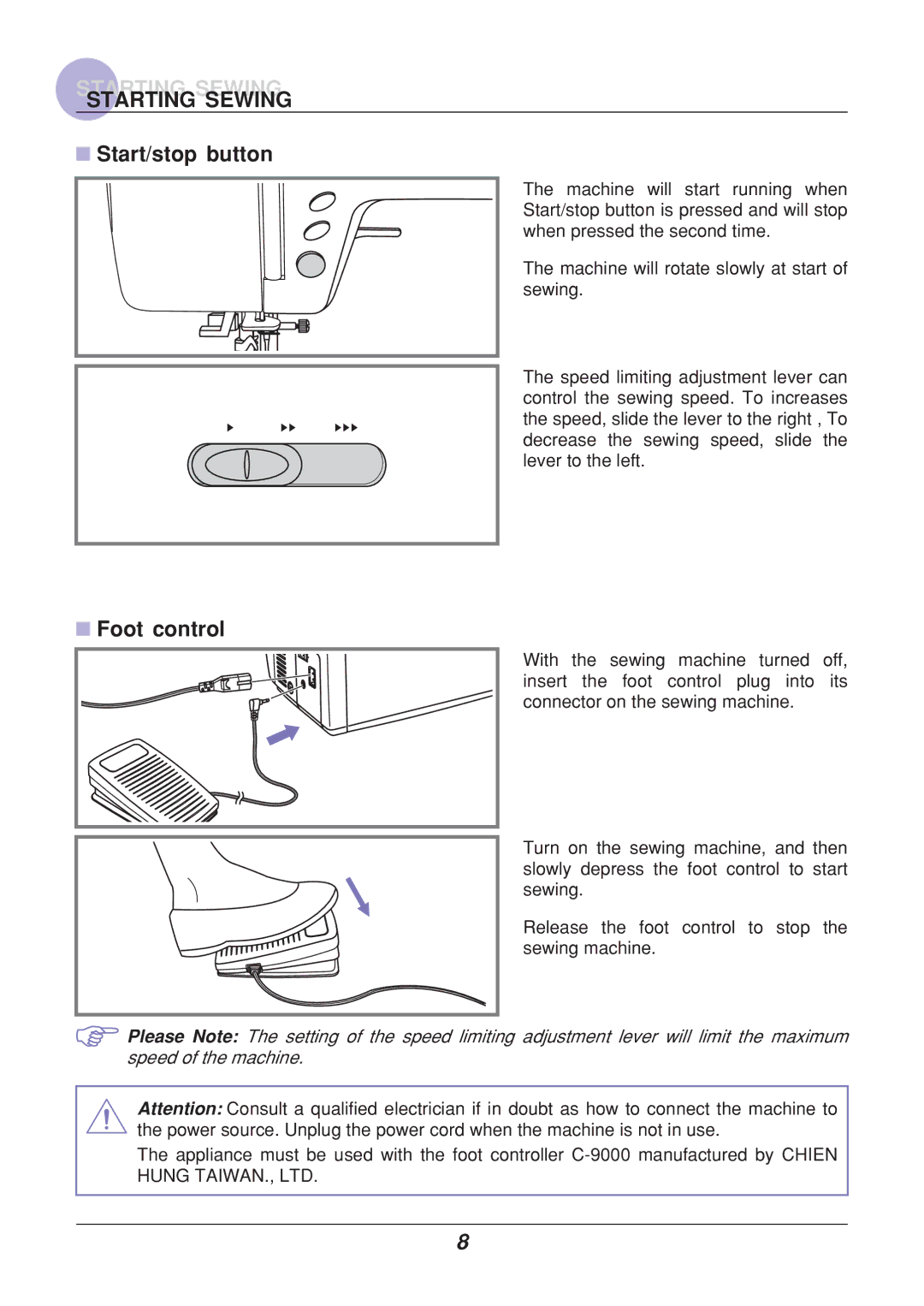 Euro-Pro 9110 manual $ &!!$ $$! $!%$ 