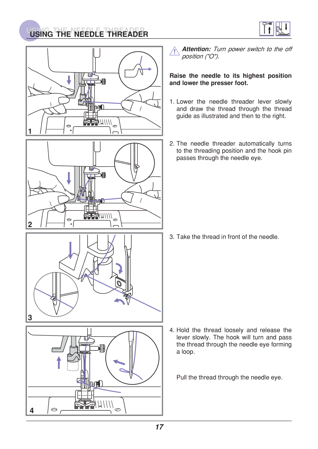 Euro-Pro 9110 manual Turn power switch to the off position O 