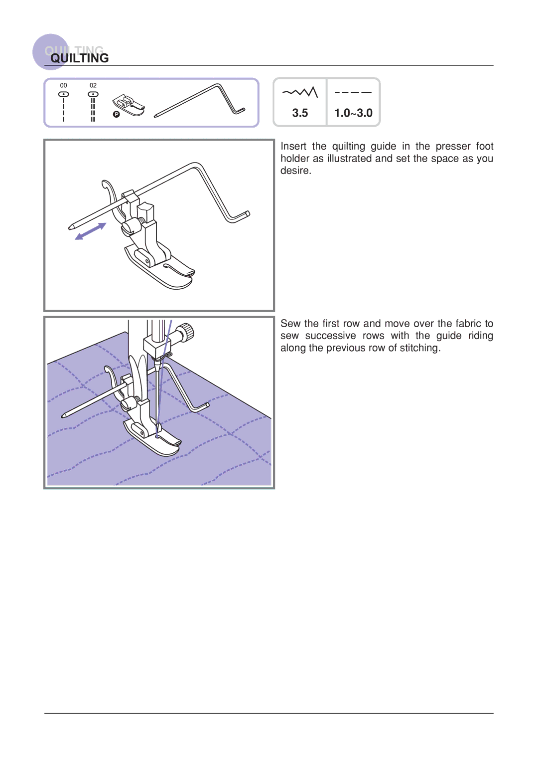 Euro-Pro 9110 manual Quilting 