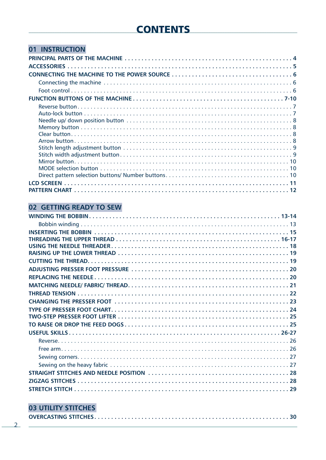 Euro-Pro 9136C manual Contents 