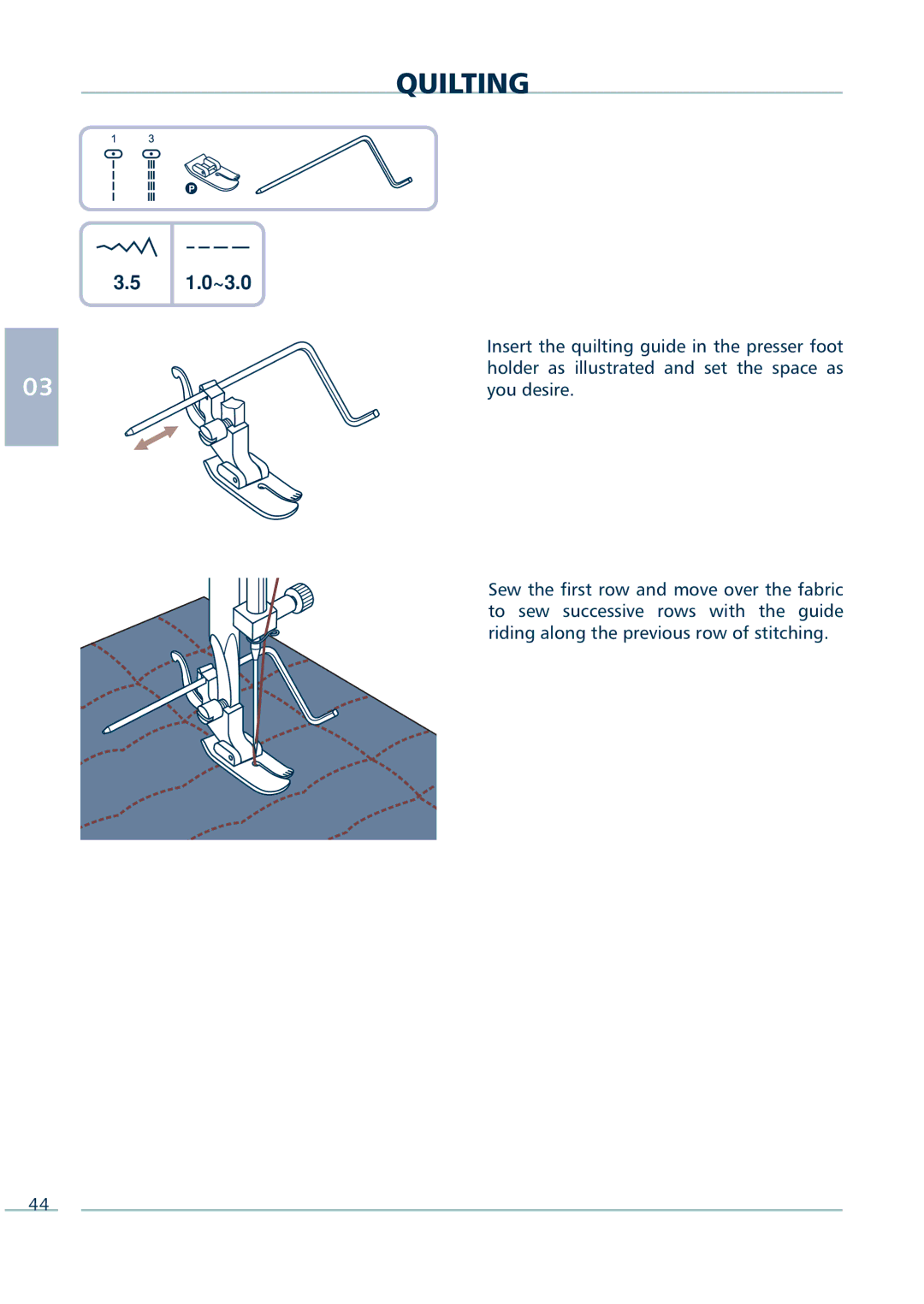 Euro-Pro 9136C manual Quilting 