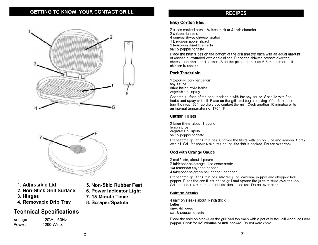 Euro-Pro BKG845 owner manual Getting to Know Your Contact Grill 