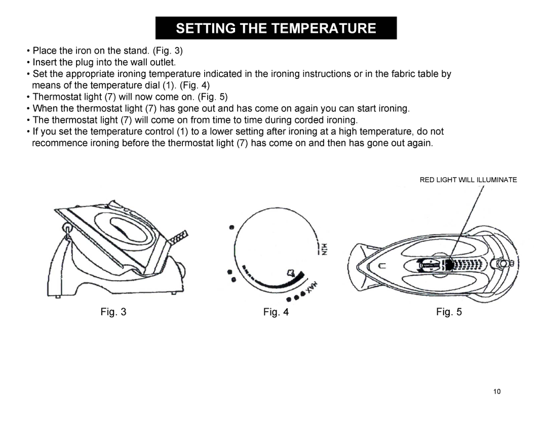 Euro-Pro EP484 warranty Setting the Temperature 