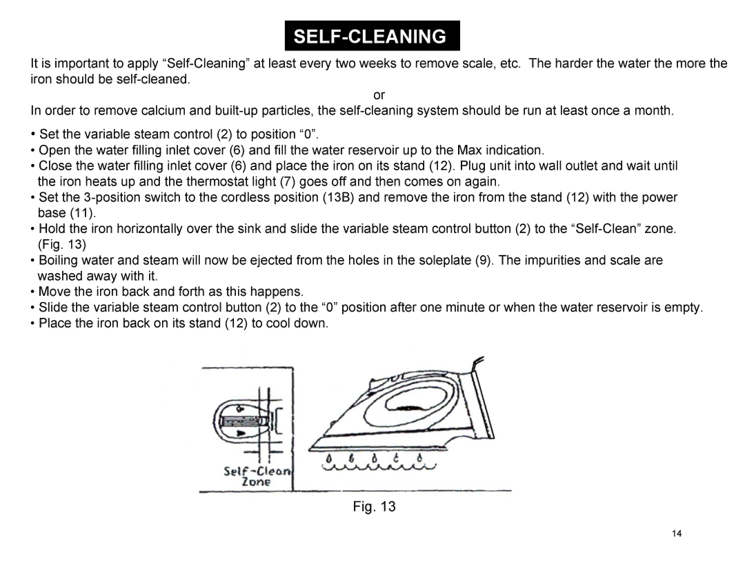 Euro-Pro EP484 warranty Self-Cleaning 