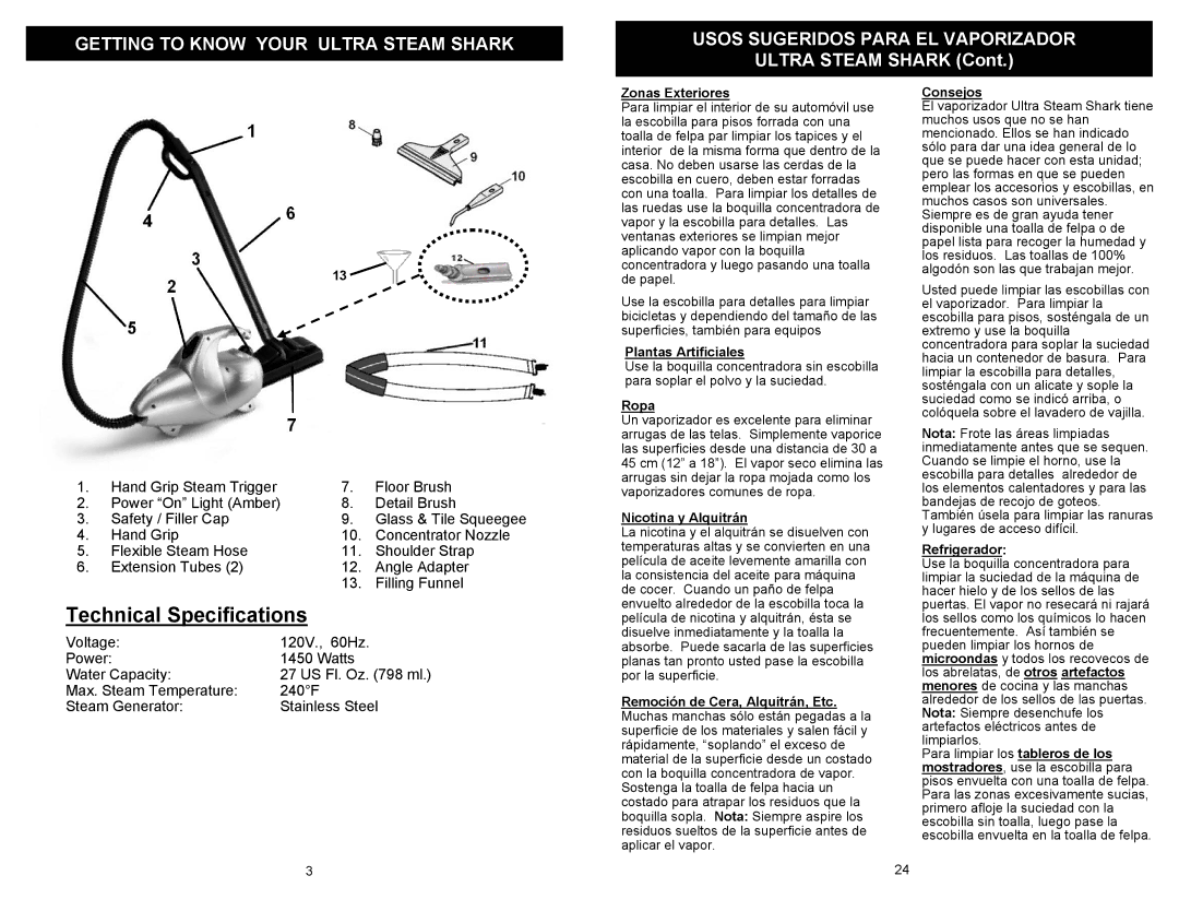 Euro-Pro EP903 owner manual Ultra Steam Shark 