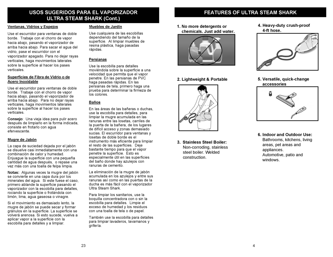 Euro-Pro EP903 owner manual Features of Ultra Steam Shark 