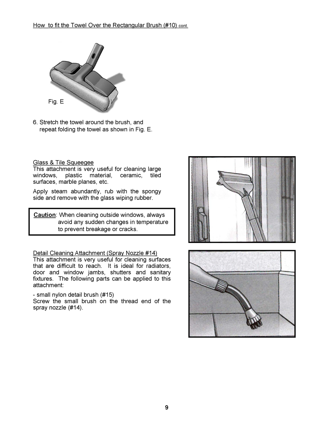 Euro-Pro EP961 warranty How to fit the Towel Over the Rectangular Brush #10 