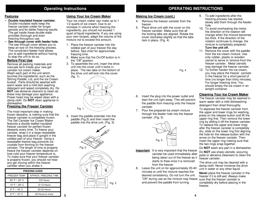 Euro-Pro KP160E owner manual Operating Instructions 