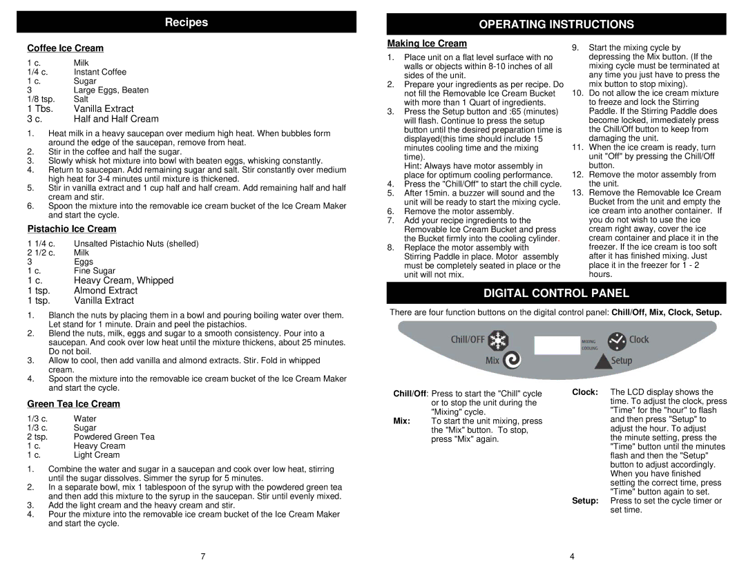 Euro-Pro KP170H owner manual Operating Instructions, Digital Control Panel 