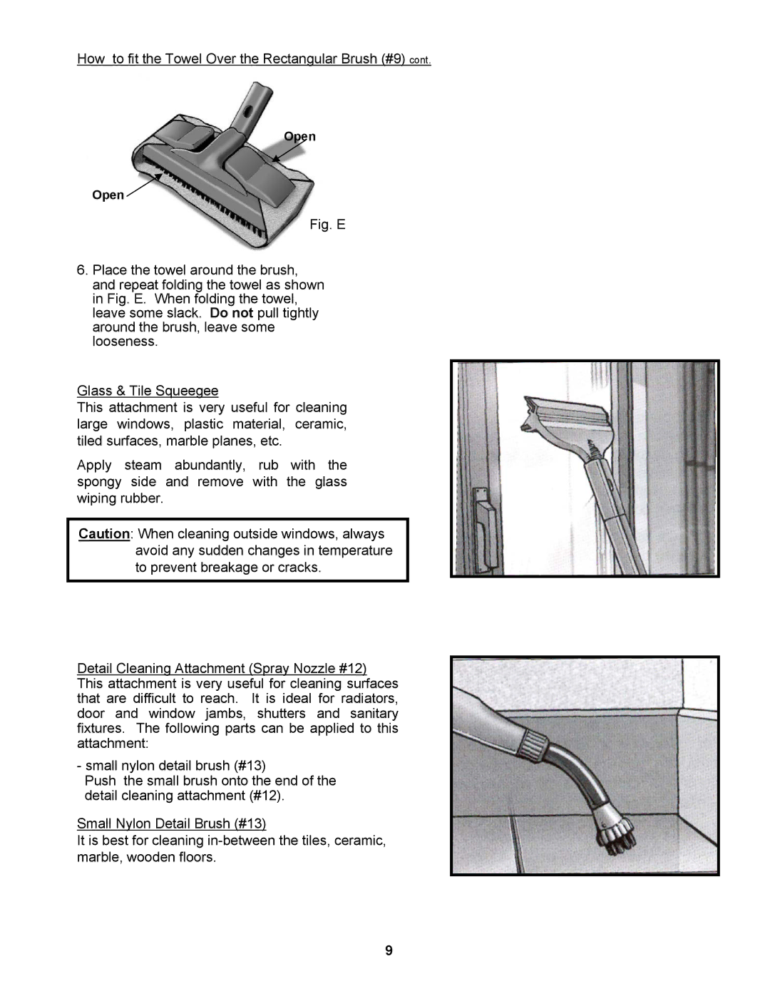 Euro-Pro SC412 warranty How to fit the Towel Over the Rectangular Brush #9 