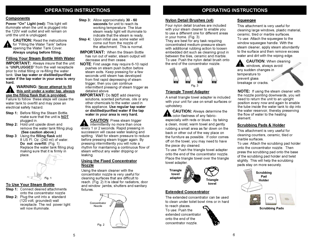 Euro-Pro SC618HD owner manual Operatininginstructionsnst Operating Instructions 