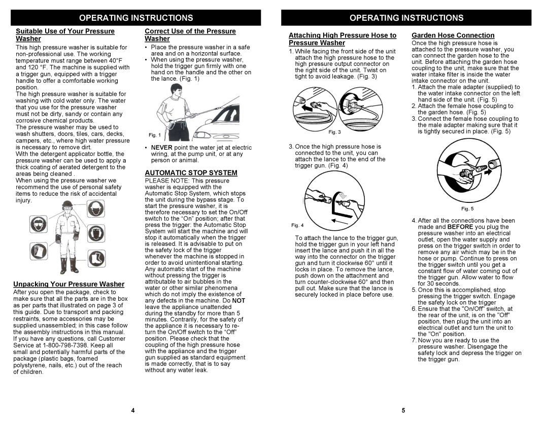 Euro-Pro VPW38H owner manual Automatic Stop System 