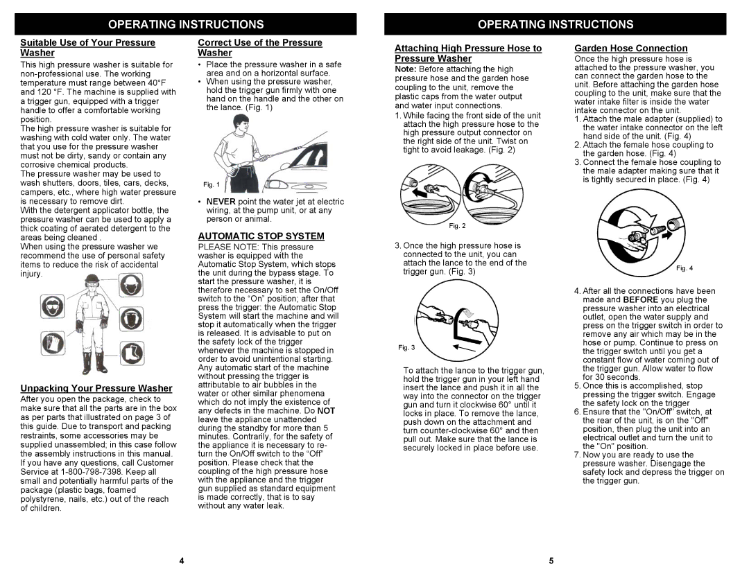 Euro-Pro VPW41H owner manual Automatic Stop System 