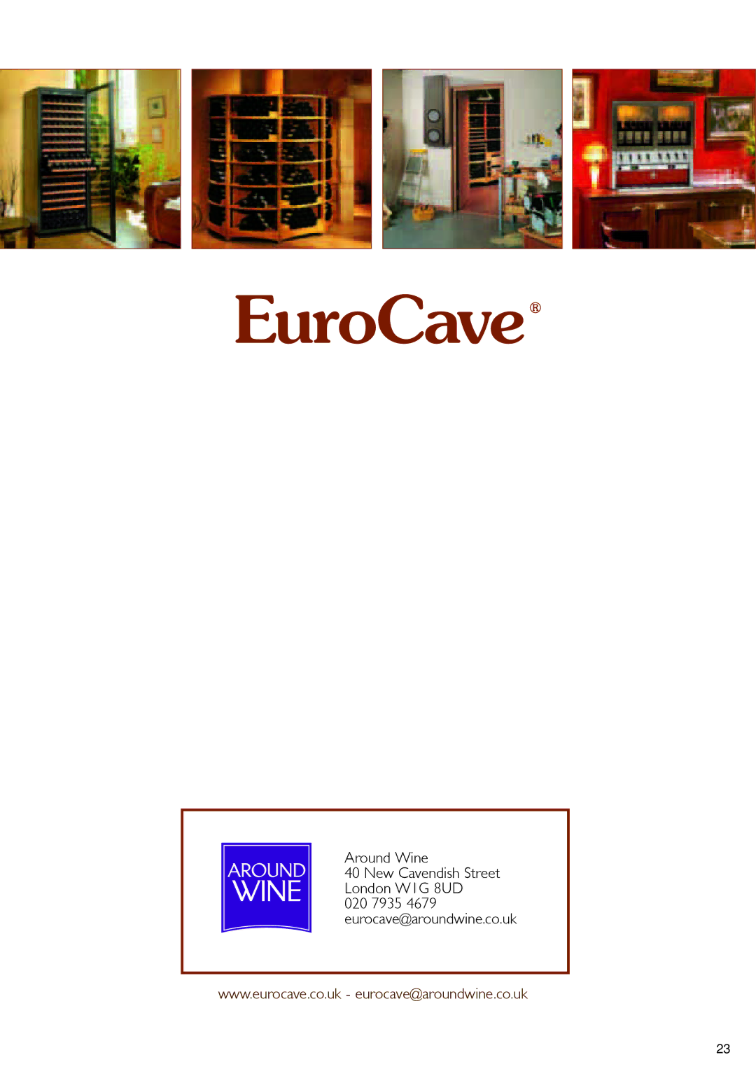 Eurocave 25, 50 installation instructions Around Wine 