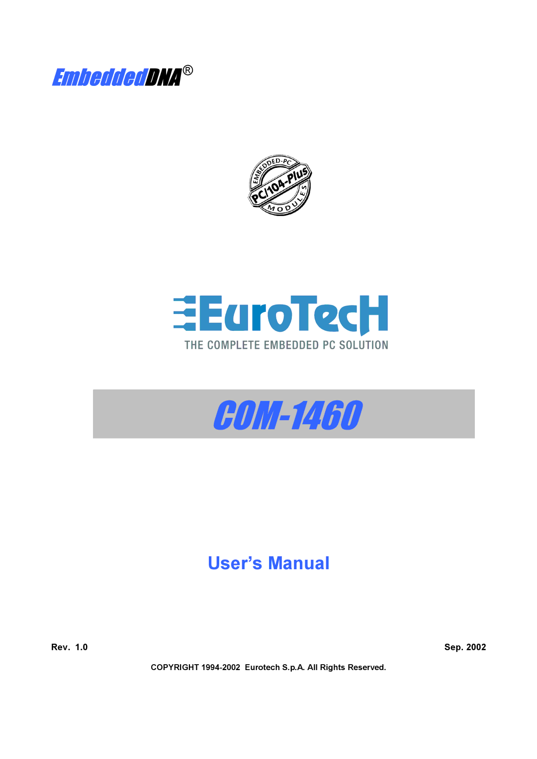 Eurotech Appliances COM-1460 user manual 