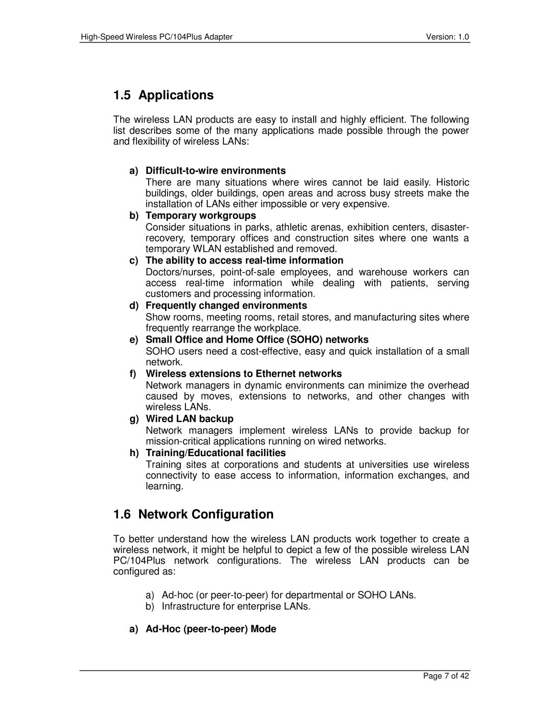 Eurotech Appliances PC/104PLUS user manual Applications, Network Configuration 