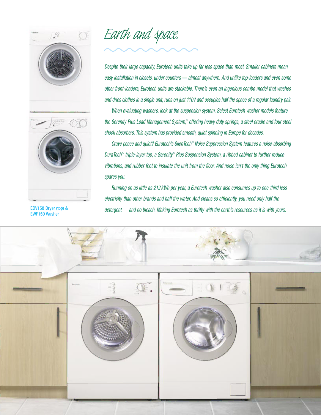 Eurotech Appliances washers and dryers manual Earth and space 