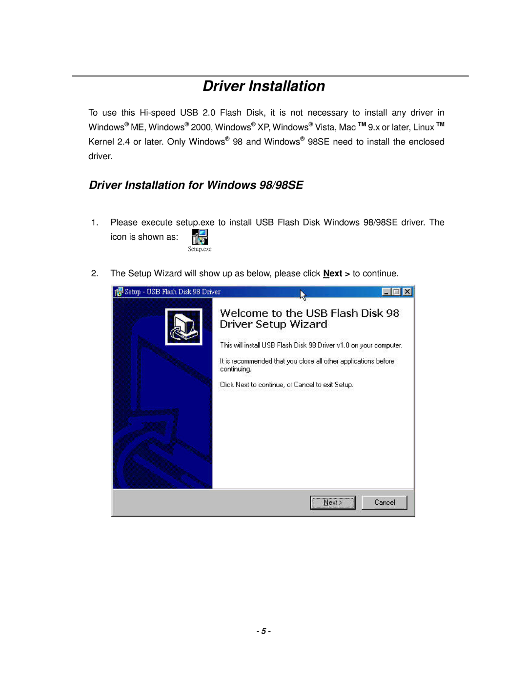 Event electronic 2.0 user manual Driver Installation for Windows 98/98SE 