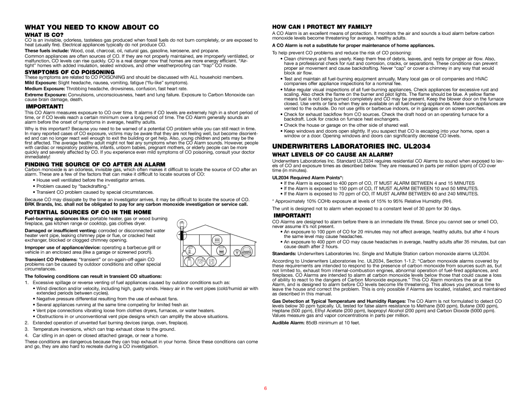 Event electronic CO5120PDBN, CO5120BN user manual What YOU Need to Know about CO, Underwriters Laboratories INC. UL2034 