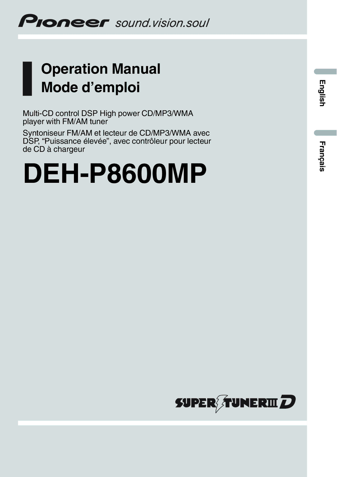 Event electronic DEH-P8600MP operation manual 