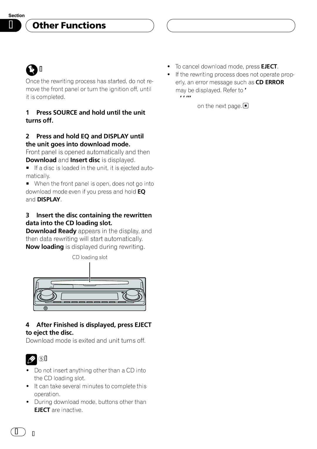 Event electronic DEH-P8600MP operation manual 