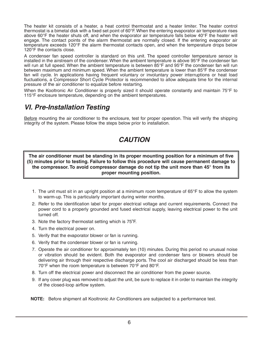 Event electronic K_NA4C3P21R manual VI. Pre-Installation Testing 