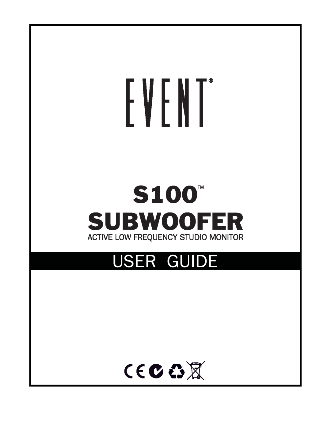 Event electronic S100 manual User Guide 