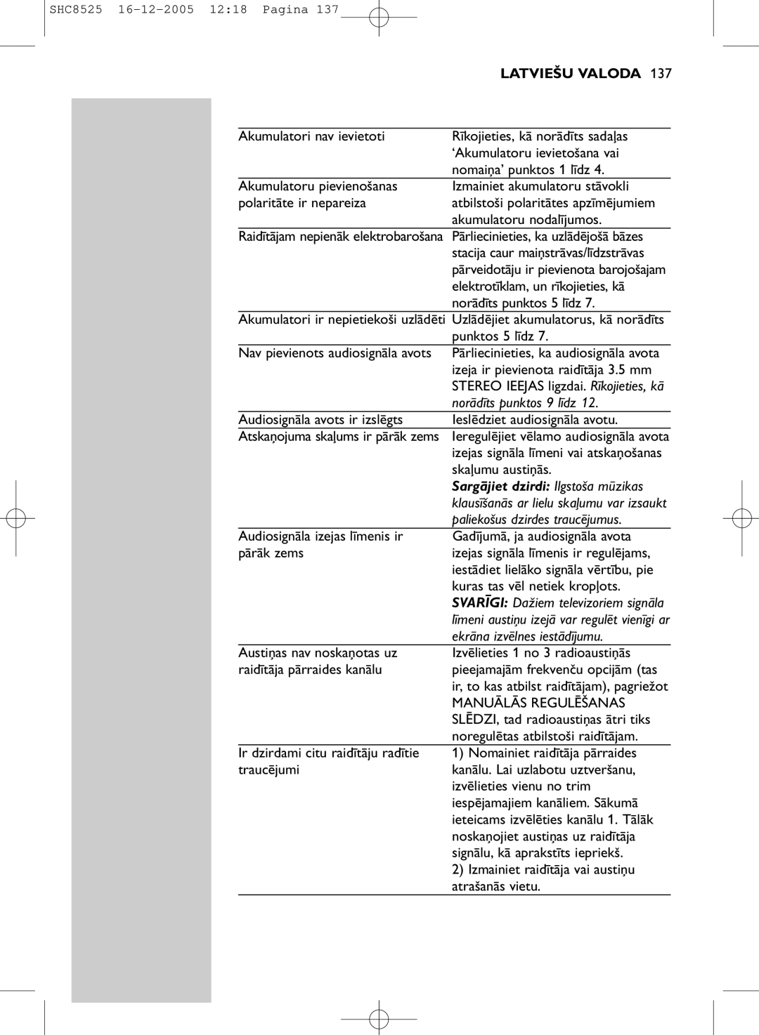 Event electronic SHC8525 manual Norādīts punktos 9 līdz, Paliekošus dzirdes traucējumus, Ekrāna izvēlnes iestādījumu 