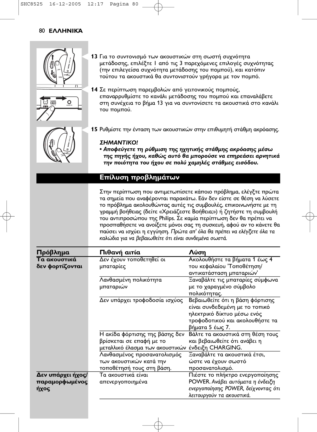 Event electronic SHC8525 manual Philips, POWER, d 