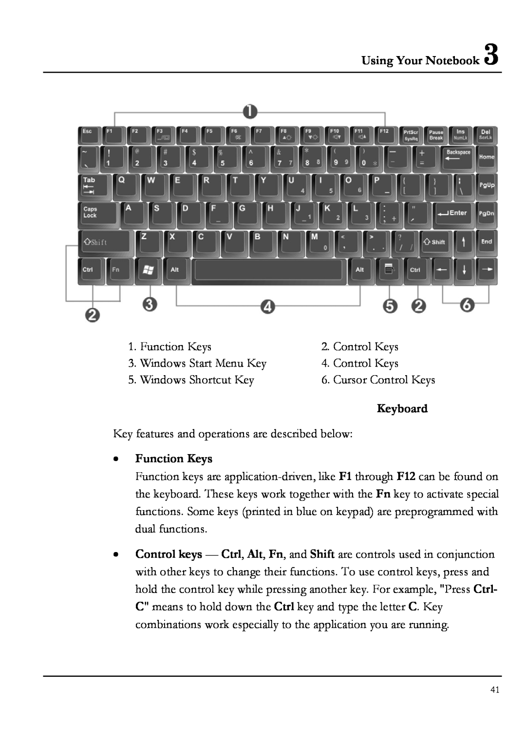 Everex NM3700W, NM4100W, NM3500W, NM3900W manual Using Your Notebook, Keyboard, Function Keys 