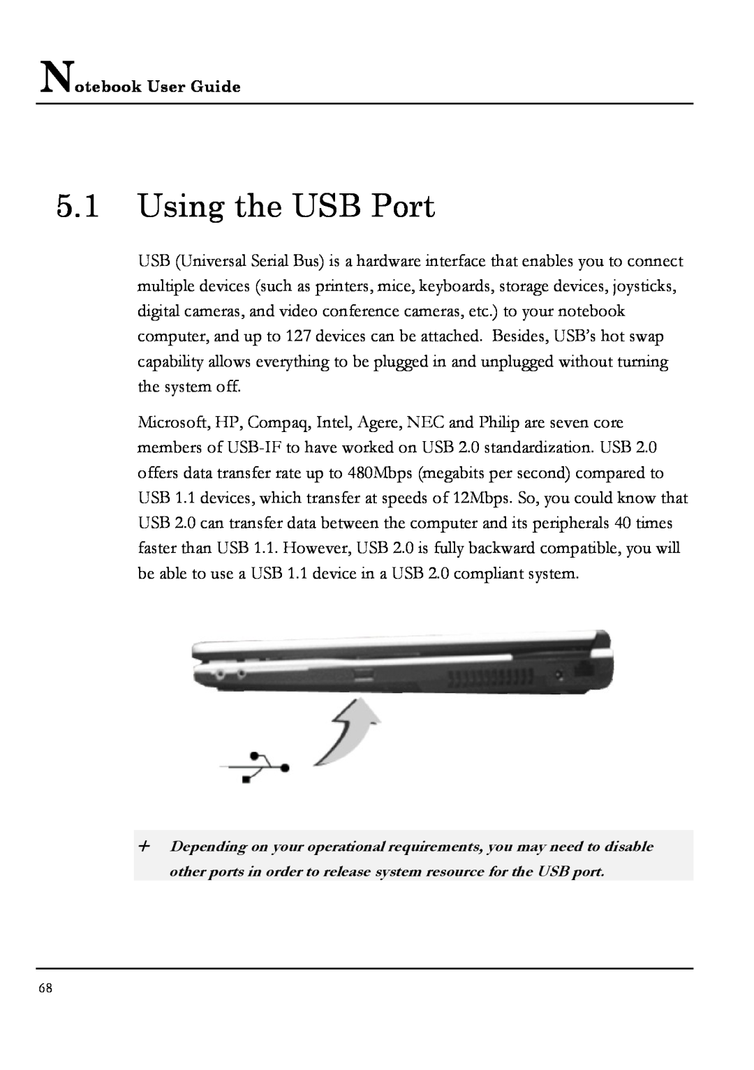 Everex NM4100W, NM3700W, NM3500W, NM3900W manual Using the USB Port 