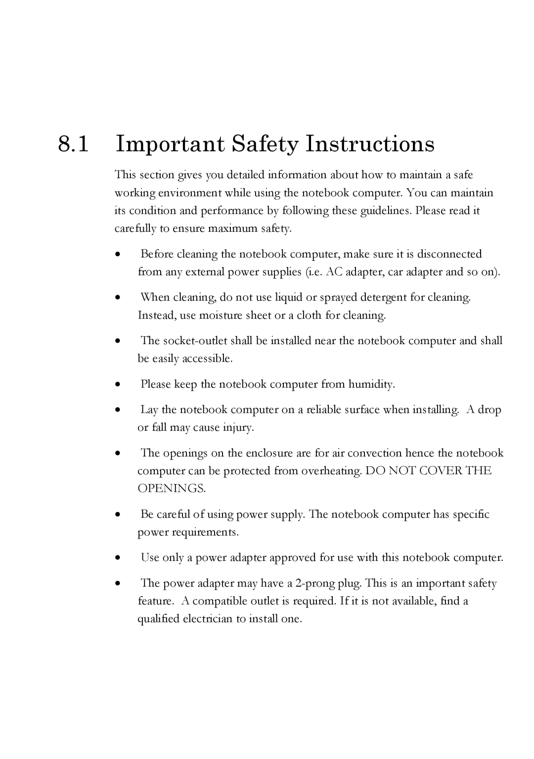 Everex Stepnote NC user manual Important Safety Instructions 