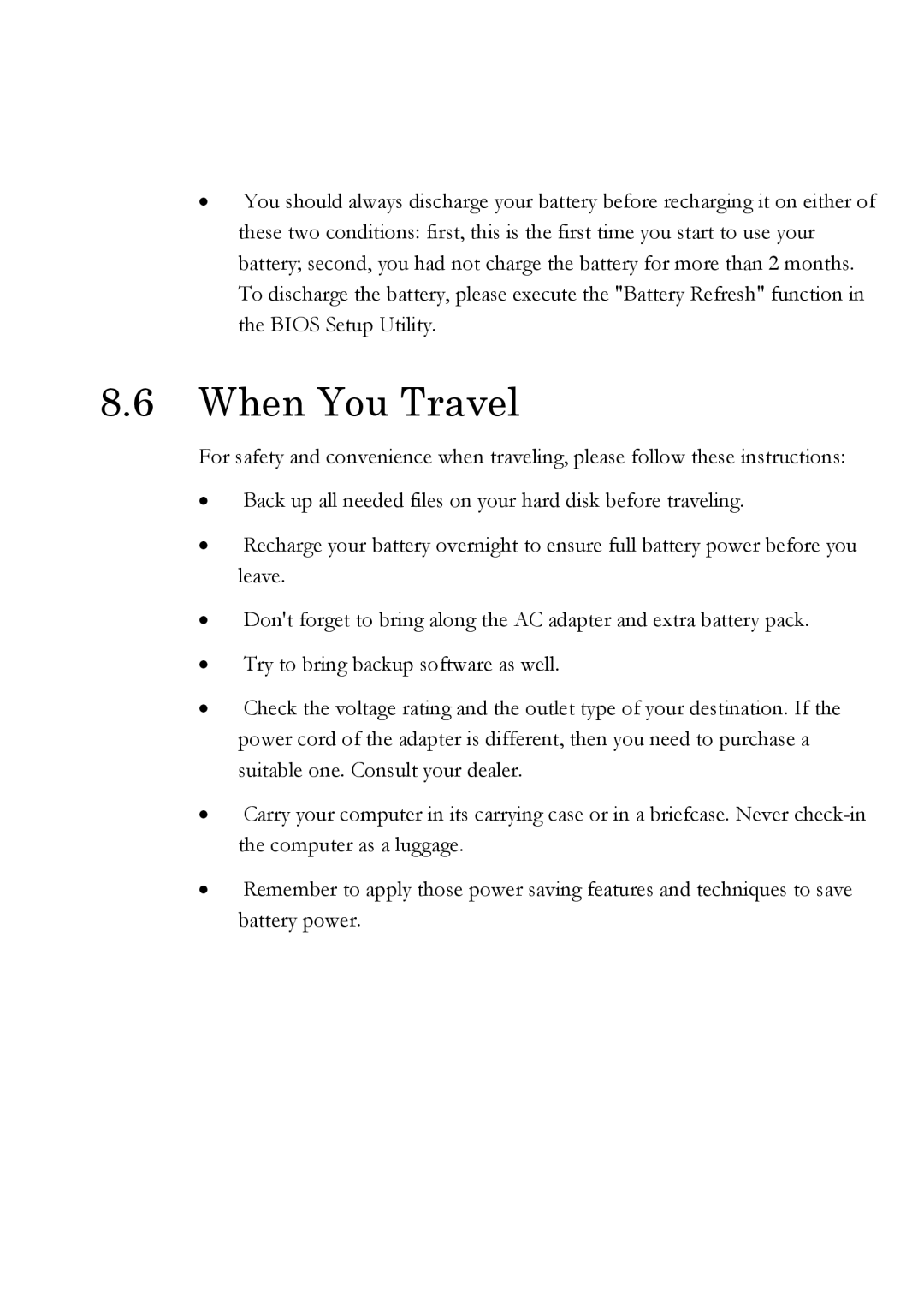 Everex Stepnote NC user manual When You Travel 