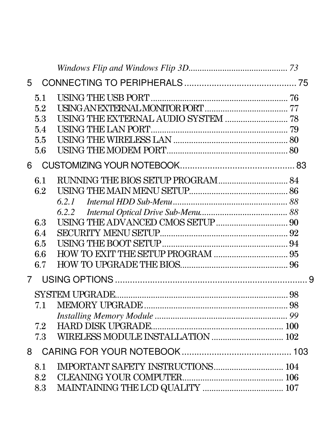 Everex Stepnote NC user manual Connecting to Peripherals 