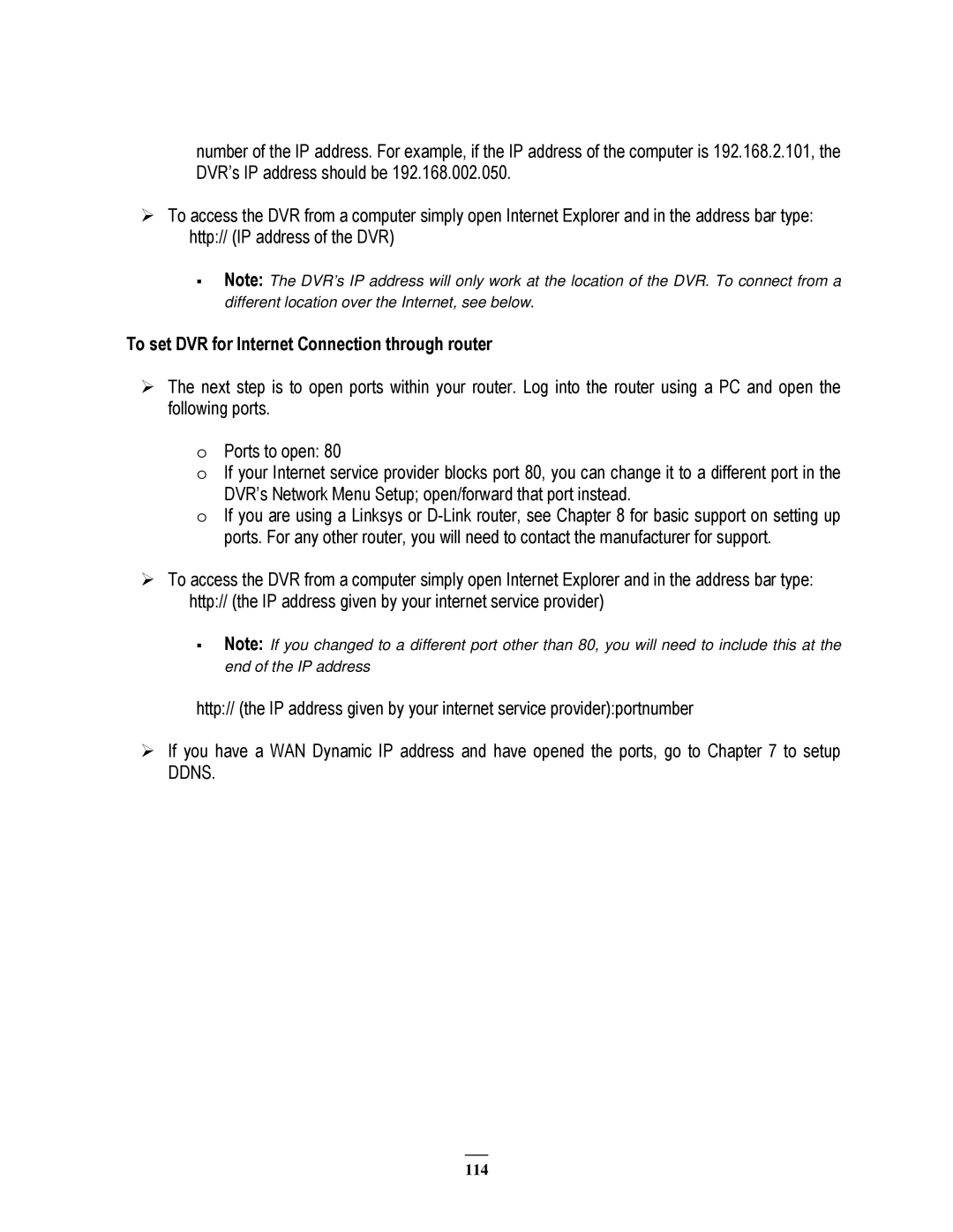 EverFocus 22HH1144 user manual To set DVR for Internet Connection through router 