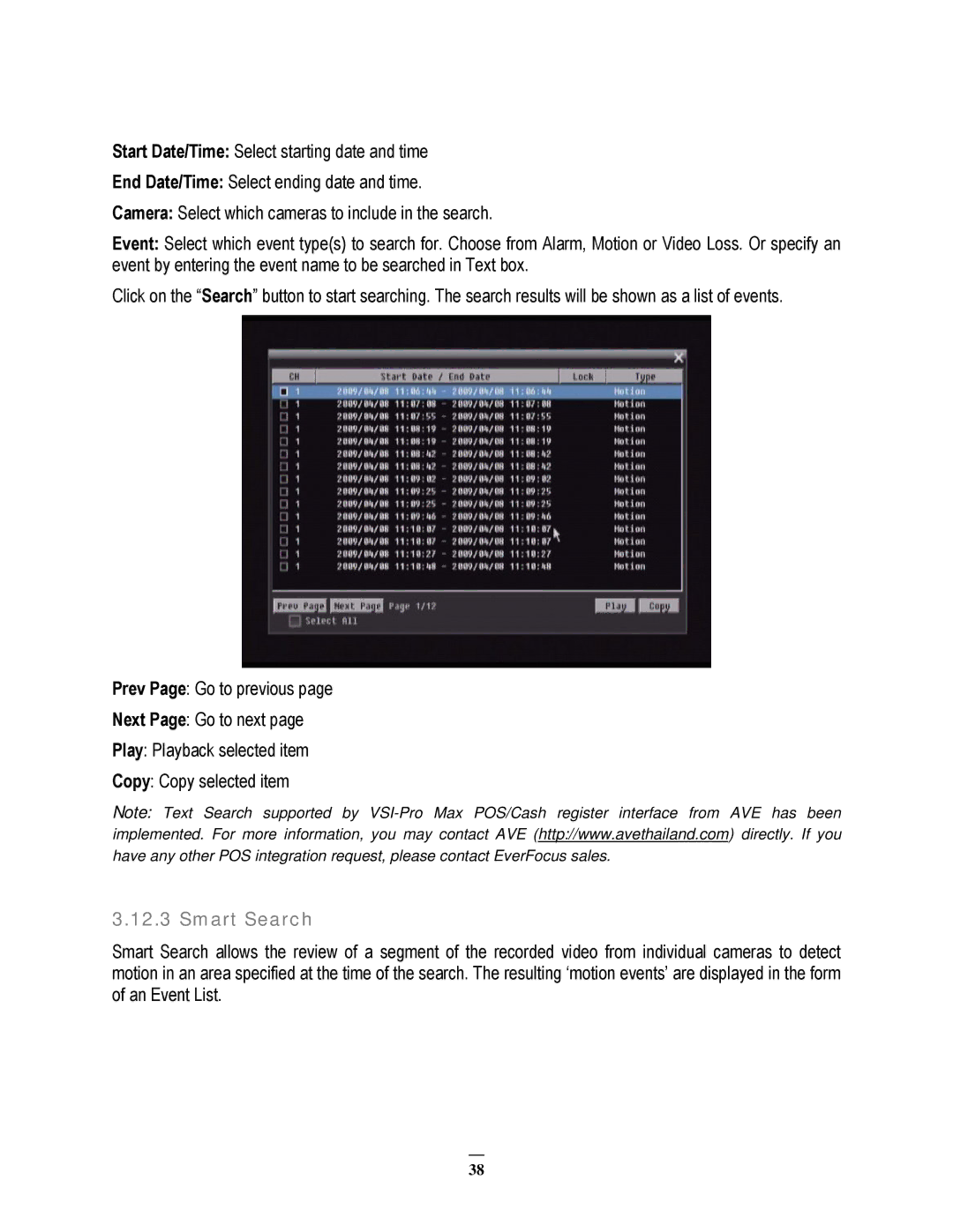 EverFocus 22HH1144 user manual Smart Search 