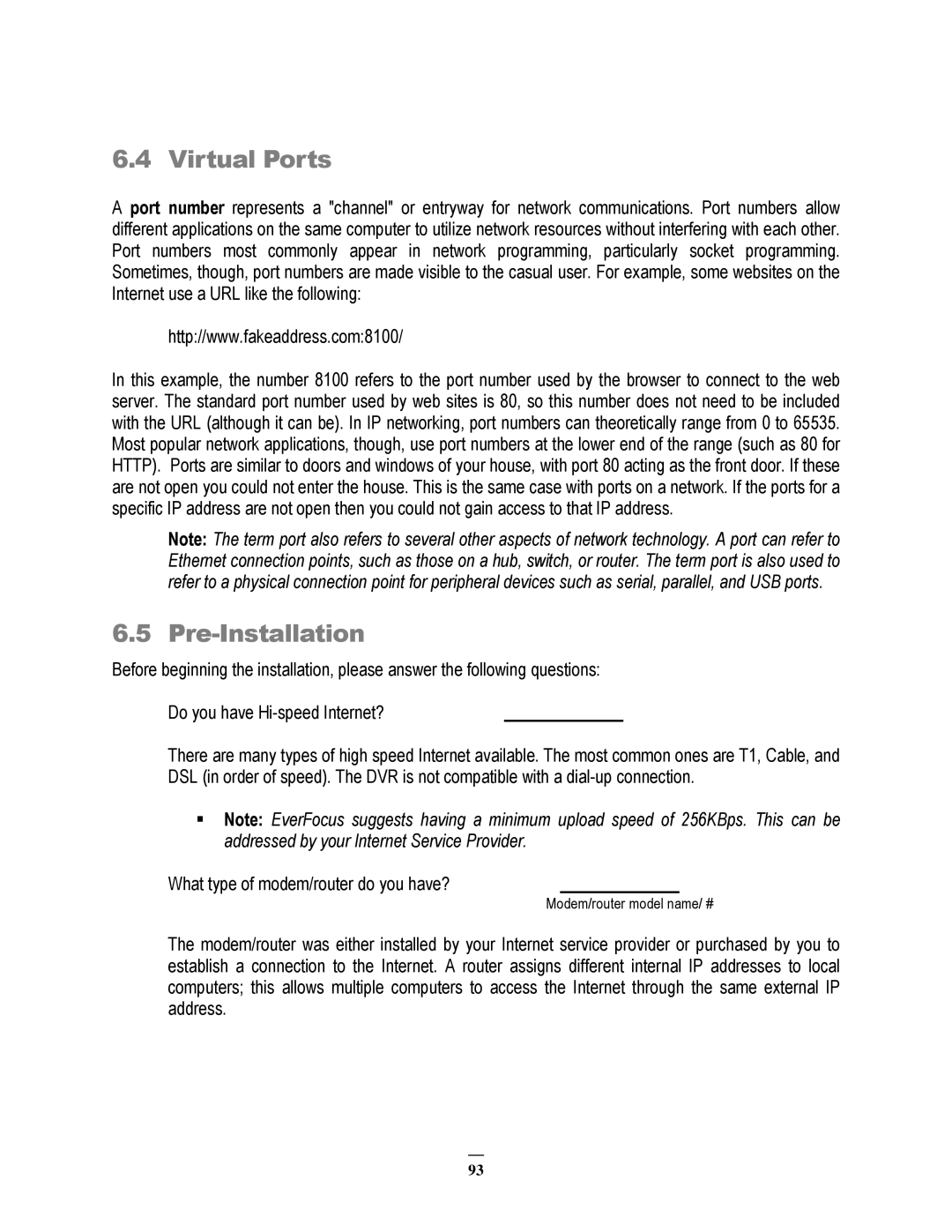 EverFocus 264x2, 264x4 instruction manual Virtual Ports 