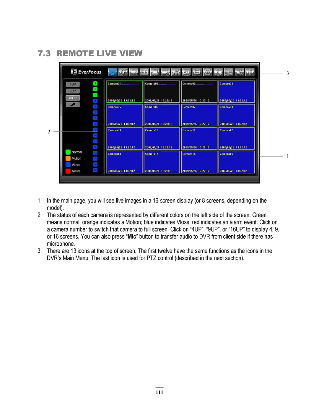 EverFocus 264x2, 264x4 instruction manual Remote Live View 